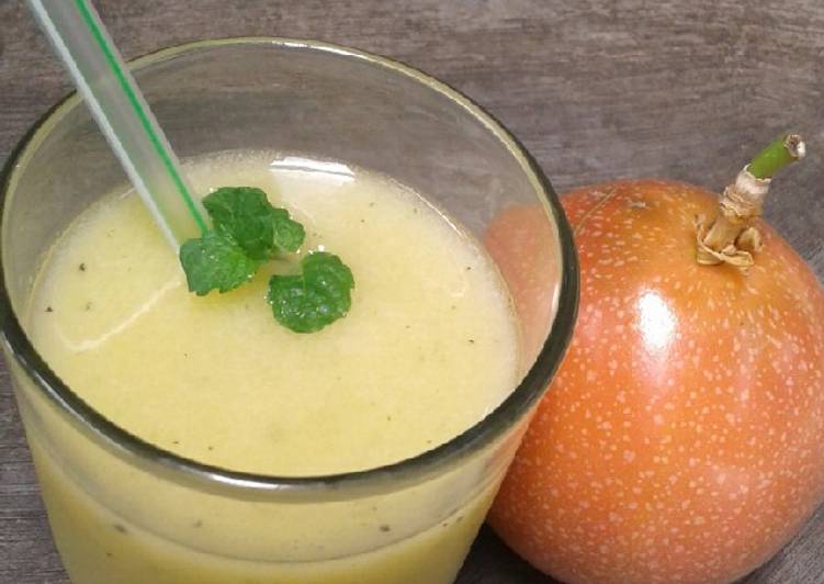 Bagaimana Membuat Jus mangsa mint (mangga,markisa,daun mint) Anti Gagal