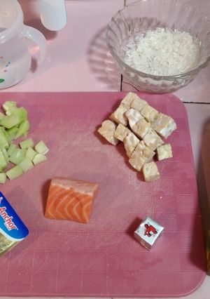Foto resep Bubur Salmon Labu Siam (MPASI Bayi 6 Bln+)