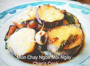 Hình của món Cà tím kho nấm chay.