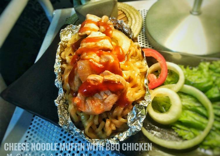 Resep Cheese Noodle Muffin with BBQ Chicken yang Lezat