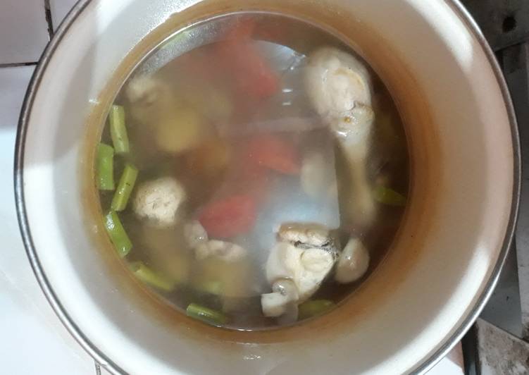 Resep Sup jahe ayam jamur Anti Gagal