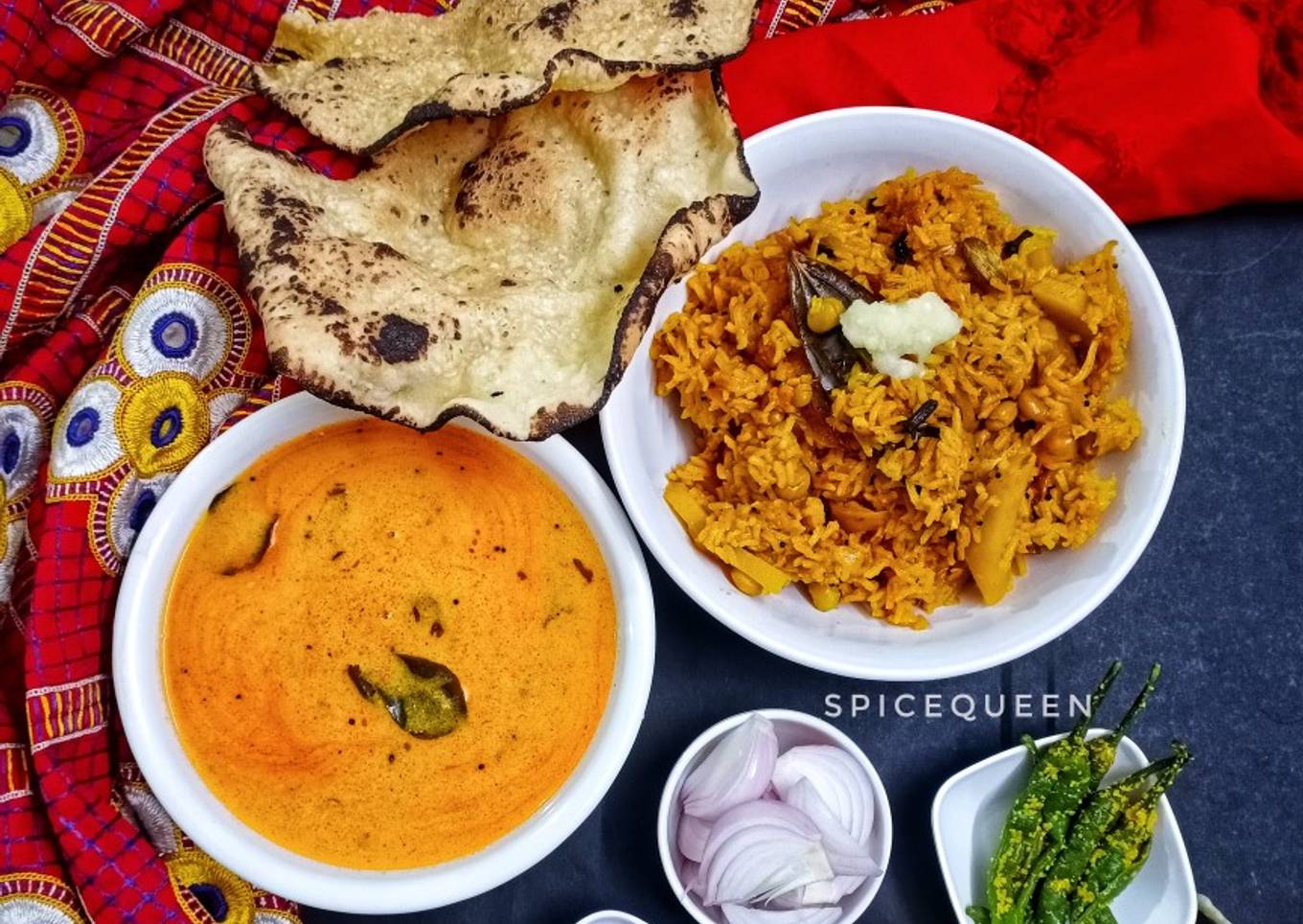 Masala Khichdi and Kadhi