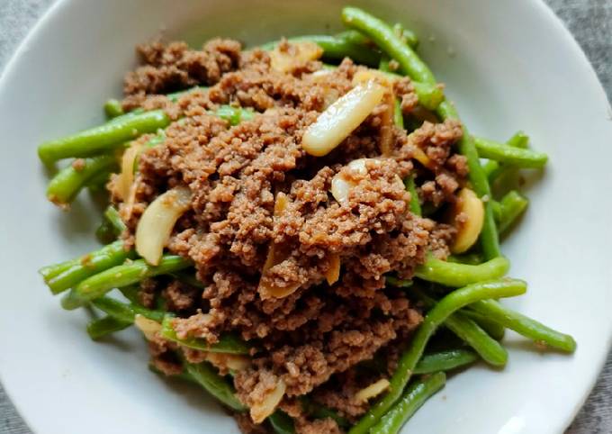 Ini dia! Resep mudah membuat Tumis Buncis Daging Sapi  gurih