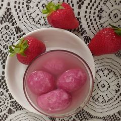 Strawberry rasgulla A picture of Strawberry rasgulla.