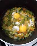 Huevos Poché, sobre colchón vegetal