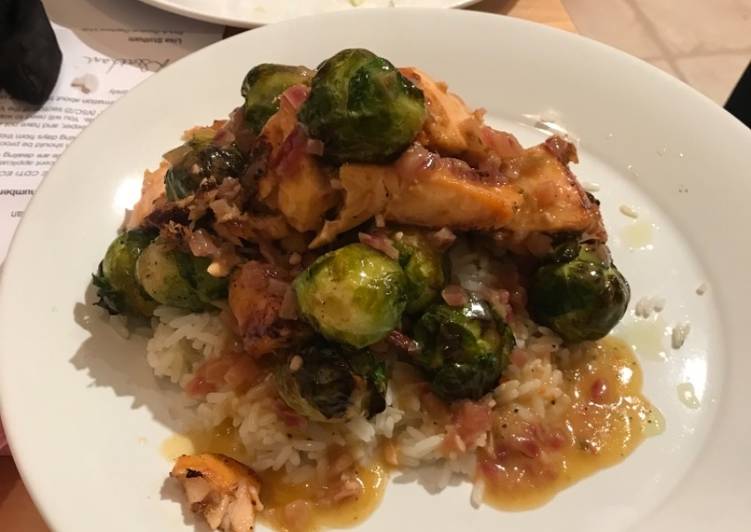 Recipe of Ultimate Charred salmon and sprouts