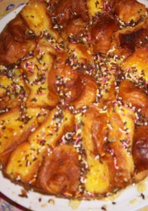 Foto di Torta di brioche con crema al caramello