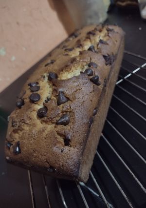 Una foto de Budín de vainilla y chips con aceite
