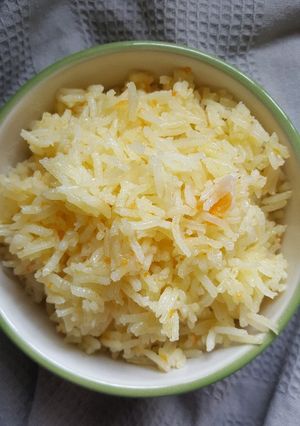 A picture of Fluffy Carrot Coconut Rice.