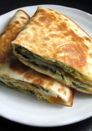 A picture of Pan Fried Egg & Cheese Tortilla.
