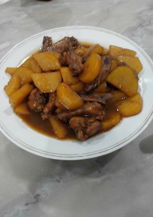 Foto resep sayap ayam kentang dengan saus pempek