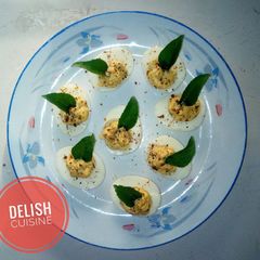 A picture of Deviled eggs.