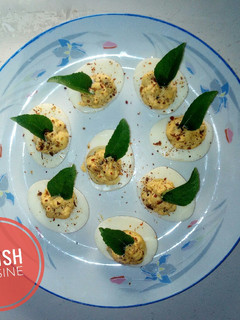 A picture of Deviled eggs.