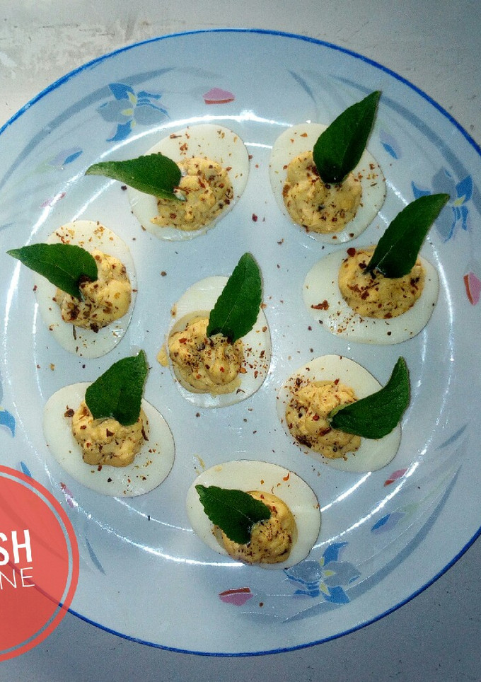 A picture of Deviled eggs.