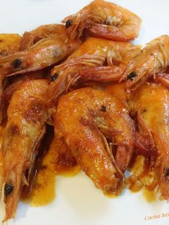 Una foto de Gambas al ajo aceite y pimentón
