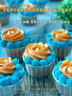 Gambar Cupcake Oren Sunquick Santan Cream Cheese Frosting