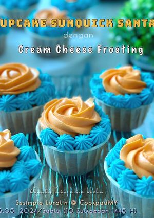 Gambar Cupcake Oren Sunquick Santan Cream Cheese Frosting