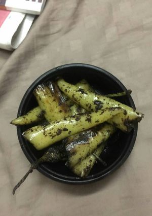 A picture of Green chillies sabzi :).