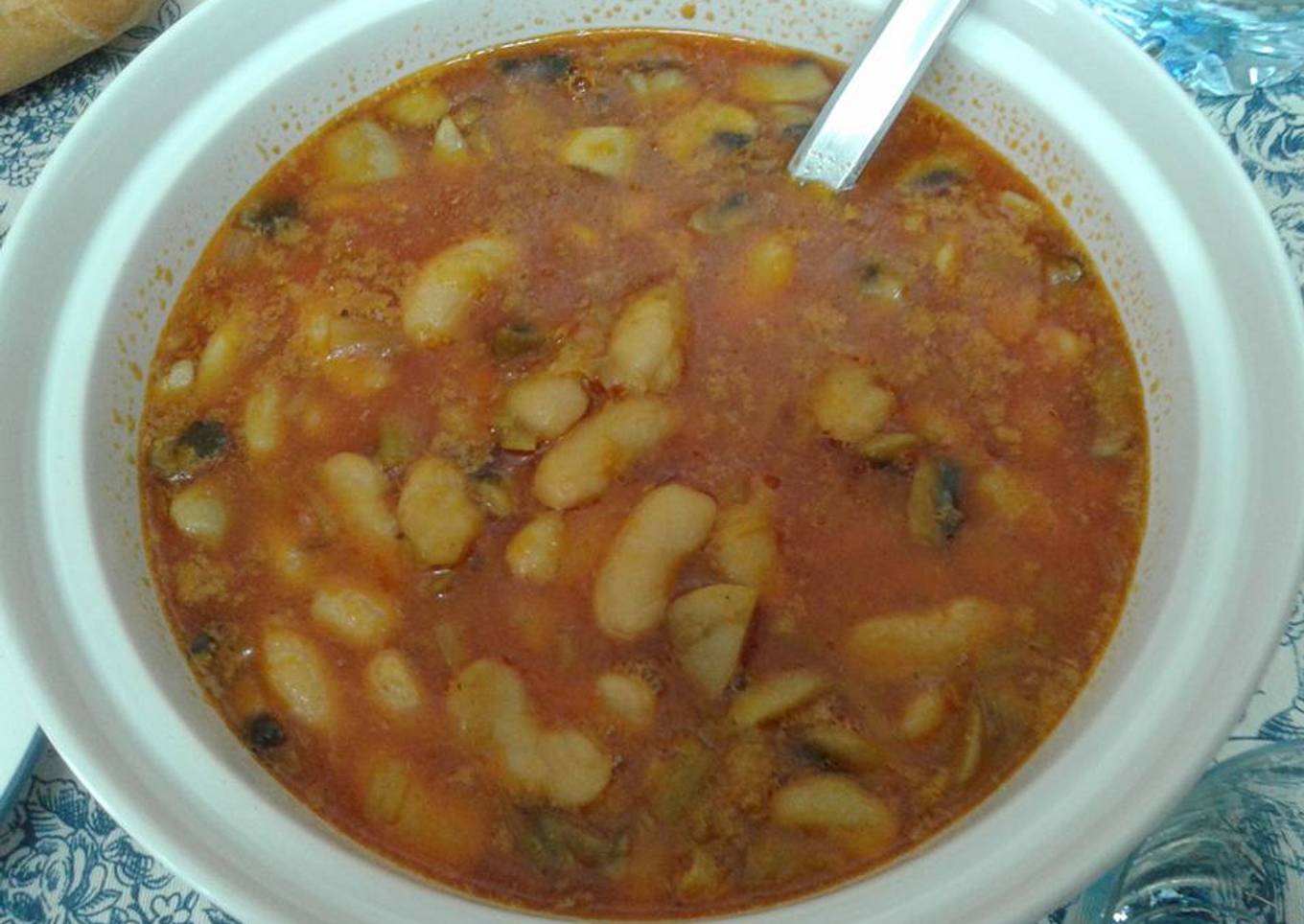 Fabes con champiñones