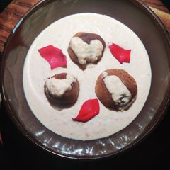 A picture of Rabri Bread Gulab Jamun.