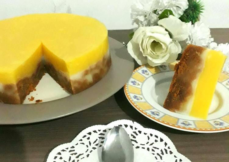 Resep Puding bolu mangga bacang Anti Gagal