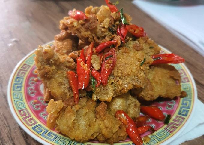 Ayam popcorn goreng bawang cabe ala fe