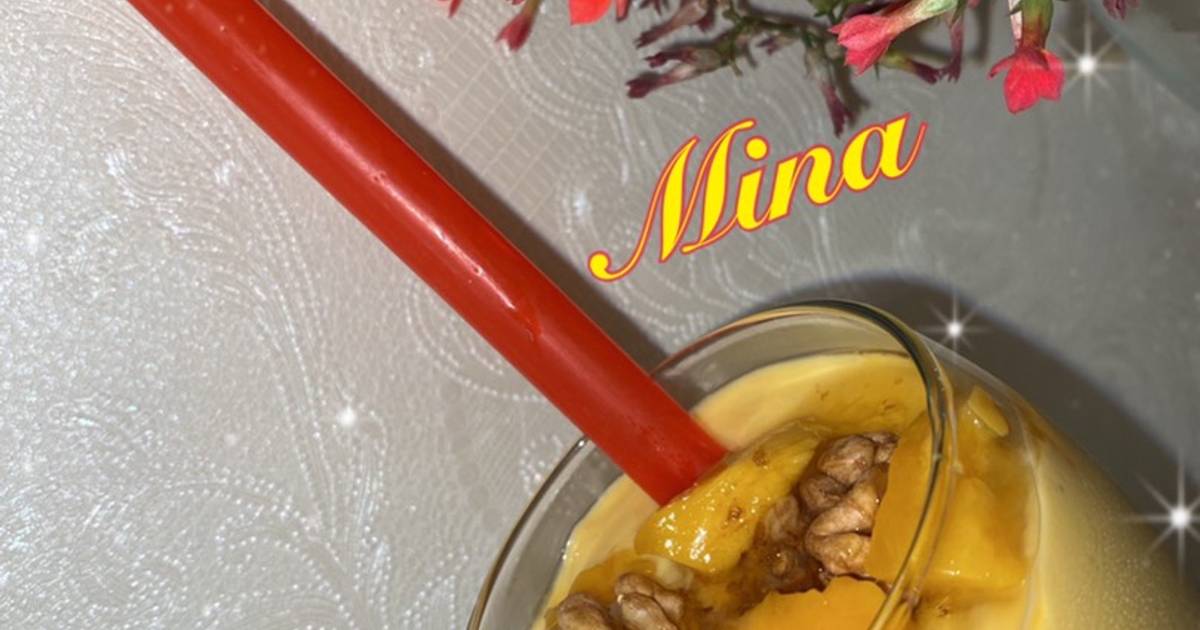 طرز تهیه اسموتی انبه گردویی ساده و خوشمزه توسط Mina Dmr کوکپد