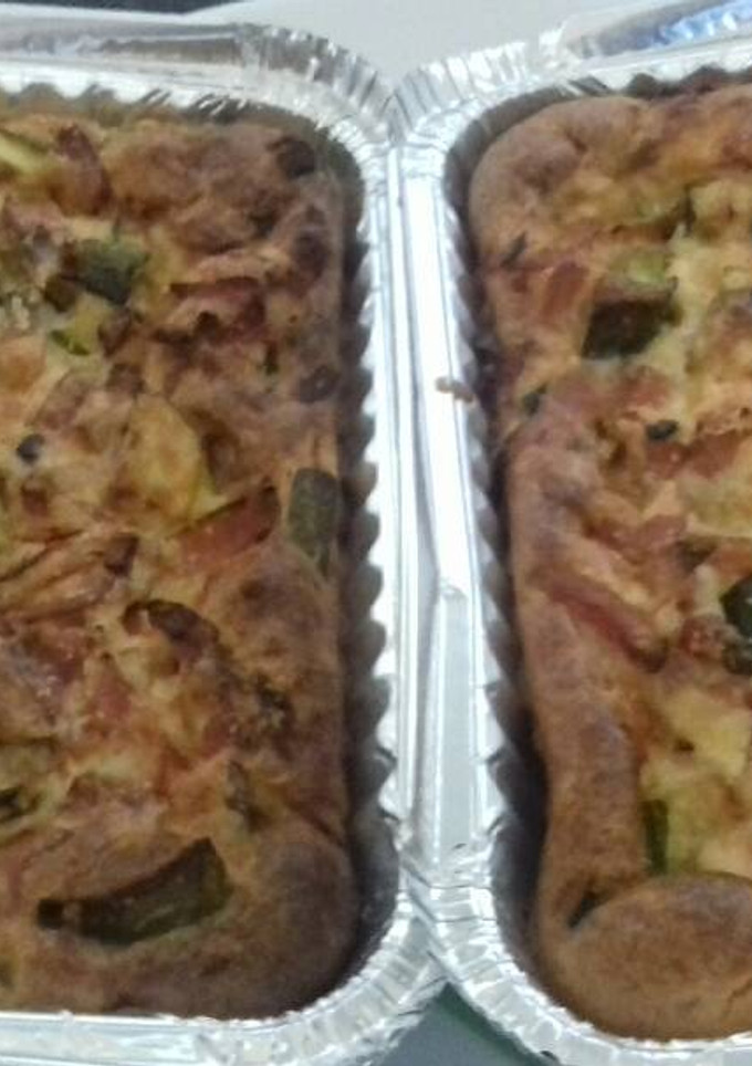 Una foto de Quiche de avena 4 quesos con calabacín
