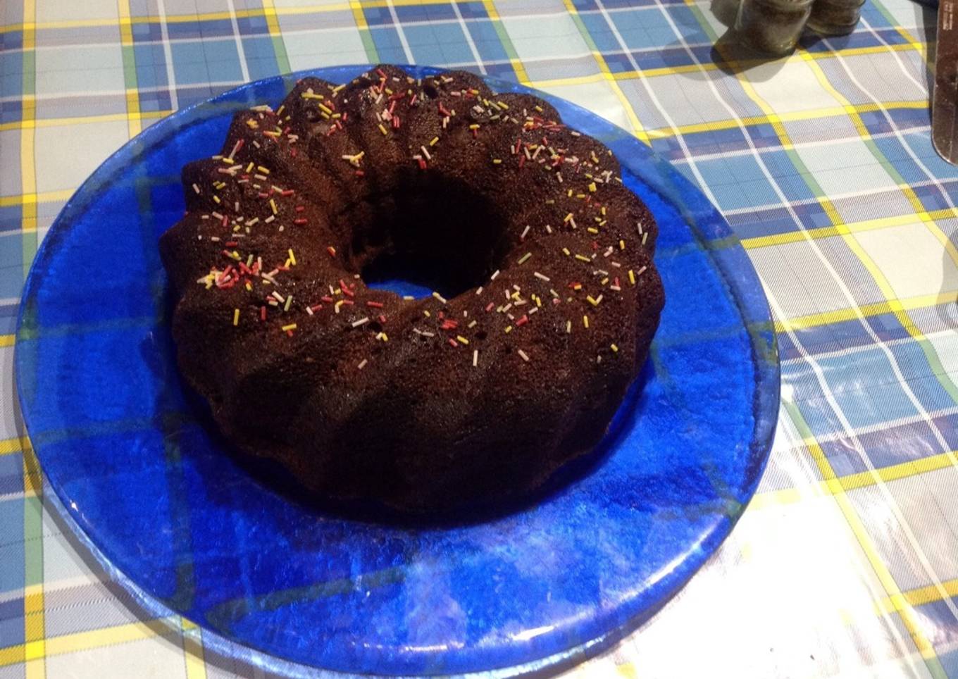 Bizcocho de galletas y cacao en el microondas