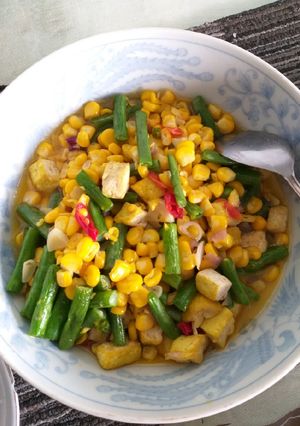 Foto resep Cah jagung buncis tahu