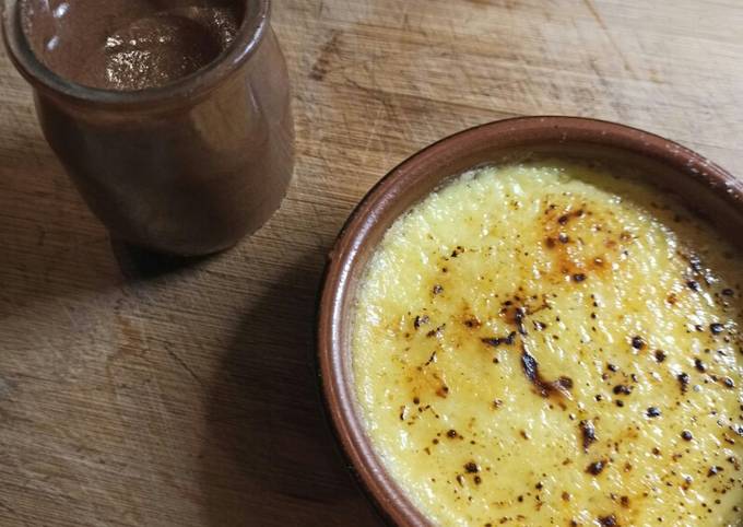 Crème brûlée et mousse au chocolat !