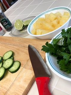 A picture of Pineapple cucumber salad.