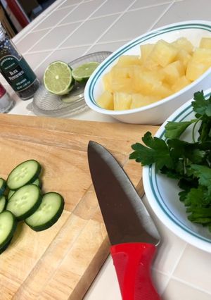 A picture of Pineapple cucumber salad.
