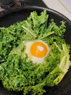 防疫宅料理~~菊苣煎荷包蛋 的食譜成品照片