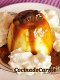 Flan de limón con pasas de corinto y dulce de leche