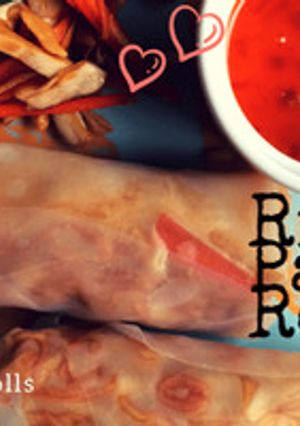 A picture of Raw rice paper rolls.