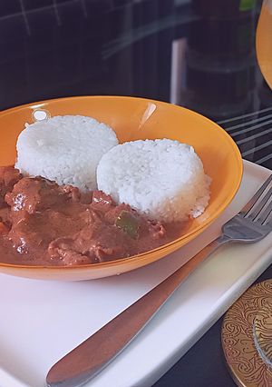 Une photo de Sauté de porc à la pâte d'arachides/mafé