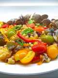 Fregola sarda con telline e bottarga