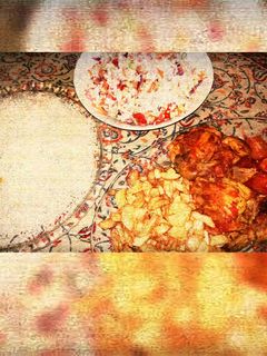 عکسی از دستور مرغ سرخ شده با سیب زمینی