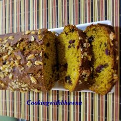 A picture of Cranberry – Walnut Pumpkin Bread: Yummy Autumn dessert / Halloween Special Post.