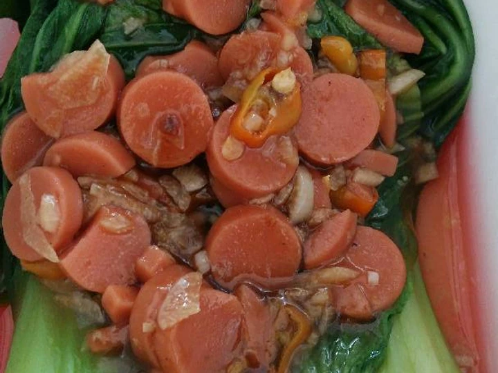 Easy Steps Make Recipes Pokcoy siram bawang putih the So Delicious So Delicious.