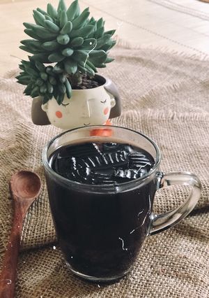 A picture of Week 11: Black Bean Dessert with Grass Jelly.