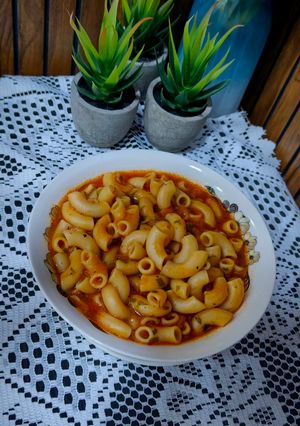 صورة لوصفة شوربة معكرونة كوع