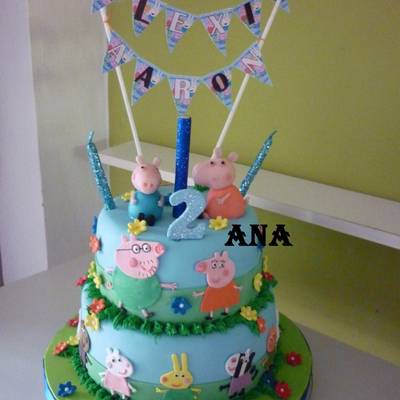 Torta de pepa pig cumpleaños de mellizos Receta de GRINGA- Cookpad