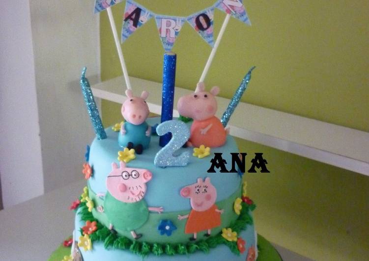 Torta de pepa pig cumpleaños de mellizos