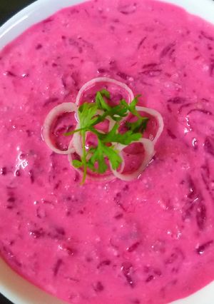 A picture of Beetroot Raita.