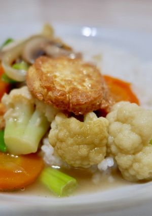 Foto resep Nasi Siram Sapo Tahu