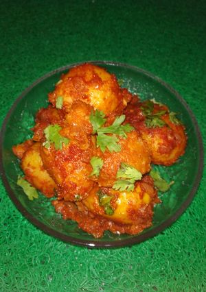 A picture of Chilli garlic potato.