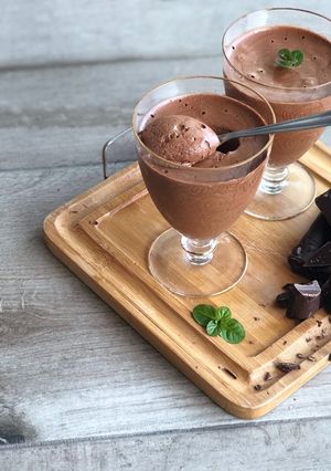 Una foto de Mousse de chocolate