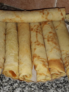 Una foto de Panqueques con dulce de leche